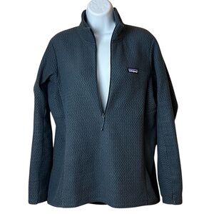 Patagonia Womens R1 Air Zip-neck Jacket Blue Gray Lightweight Sz L Textured